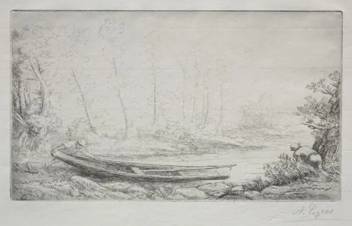 Framed Print : Le Depart pour le peche, dans les brumes. Creator: Alphonse Legros (French, 1837-1911) Framed Print : Le Depart pour le peche, dans les brumes. Creator: Alphonse Legros (French, 1837-1911)