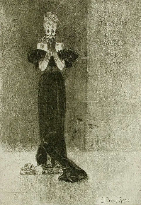 Framed Print : Le Dessous de cartes d'une partie de Whist, 1886. Creator: Félicien Rops
