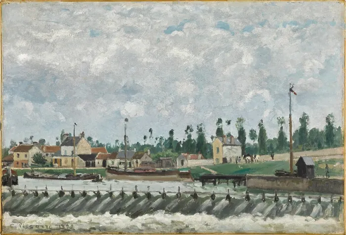 Framed Print : Le Deversoir et l'ecluse a Saint-Ouen-L'Aumone, 1872 Framed Print : Le Deversoir et l'ecluse a Saint-Ouen-L'Aumone, 1872