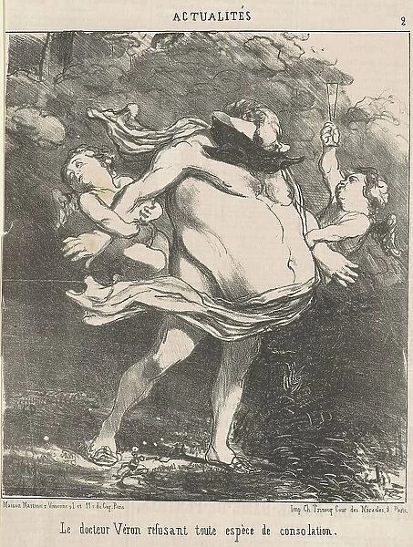 Le docteur Véron refusant tout espèce de consolation, 19th century. Creator: Honore Daumier
