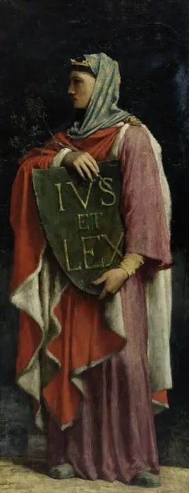 Framed Print : Le Droit Ecrit, 1881. Creator: Jules Elie Delaunay Framed Print : Le Droit Ecrit, 1881. Creator: Jules Elie Delaunay