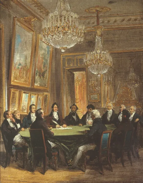 Framed Print : Le duc d'Orléans signant la proclamation de la lieutenance générale du royaume, le 31 juillet 1830. Creator: Joseph-Desire Court Framed Print : Le duc d'Orléans signant la proclamation de la lieutenance générale du royaume, le 31 juillet 1830. Creator: Joseph-Desire Court