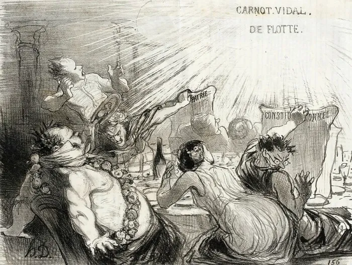 Framed Print : Le Festin de Baltazar-Véron, 1850. Creator: Honore Daumier Framed Print : Le Festin de Baltazar-Véron, 1850. Creator: Honore Daumier