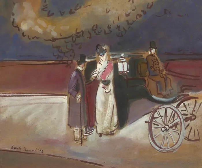 Framed Print : Le fiacre, 1898. Creator: Bernard, Émile (1868-1941) Framed Print : Le fiacre, 1898. Creator: Bernard, Émile (1868-1941)