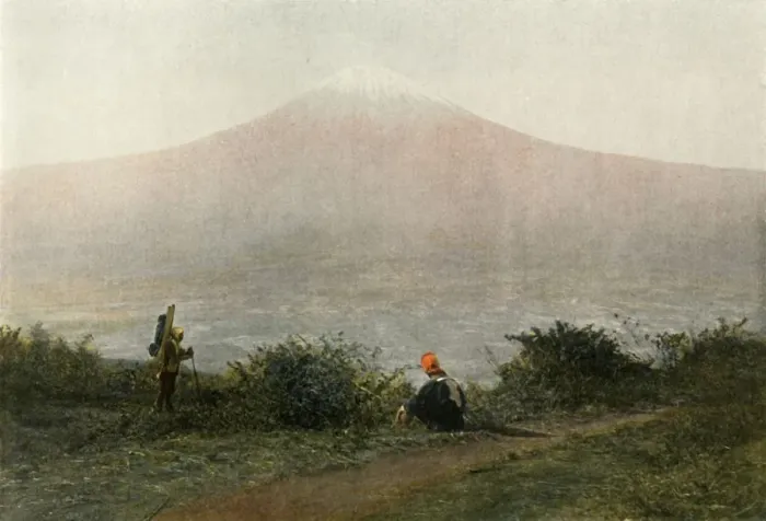 Framed Print : Le Fousi-Yama, Voican du Japon, (Mount Fuji, Volcano in Japan), 1900. Creator: Unknown Framed Print : Le Fousi-Yama, Voican du Japon, (Mount Fuji, Volcano in Japan), 1900. Creator: Unknown