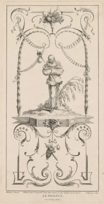 Framed Print : Le Frileux, Arabesque. Creator: Jean Moyreau (French, 1690-1762) Framed Print : Le Frileux, Arabesque. Creator: Jean Moyreau (French, 1690-1762)