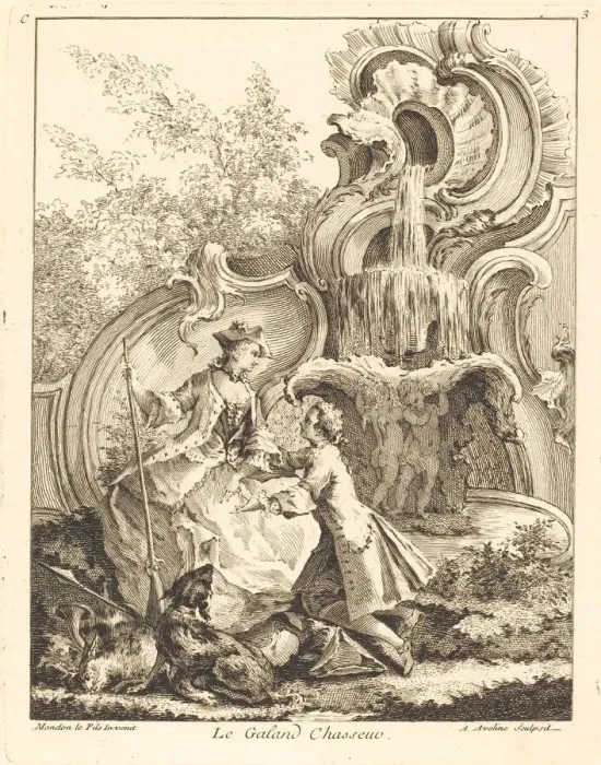 Framed Print : Le Galand Chasseur, 1736. Creator: Antoine Aveline Framed Print : Le Galand Chasseur, 1736. Creator: Antoine Aveline