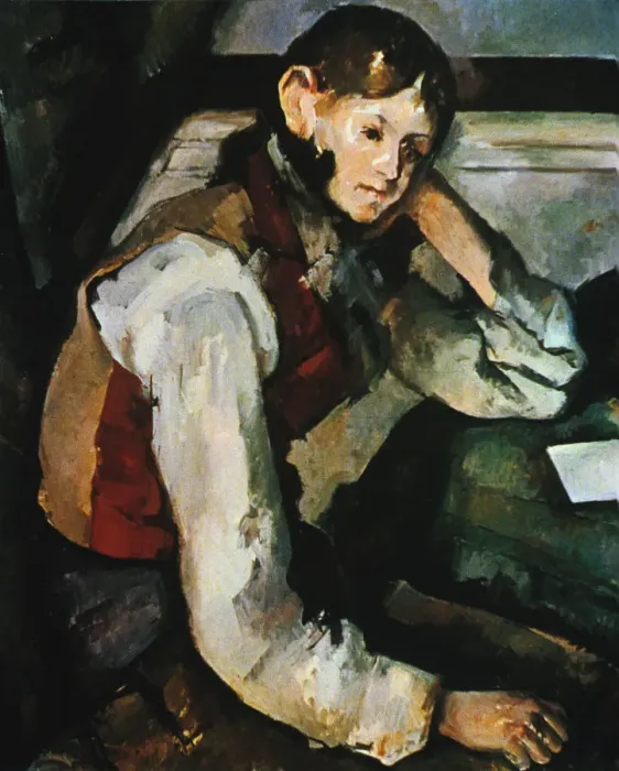 Framed Print : Le Garcon au Gilet Rouge, 1888-1890. Artist: Paul Cezanne Framed Print : Le Garcon au Gilet Rouge, 1888-1890. Artist: Paul Cezanne