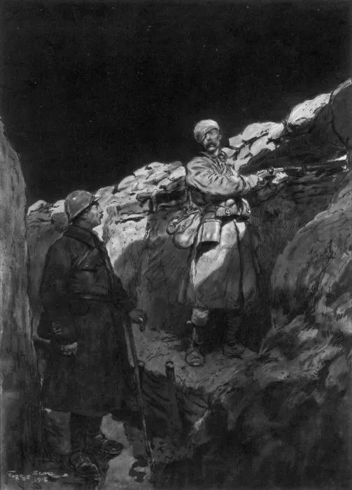 Framed Print : Le Gardien du Creneau, 1915, (1926). Artist: Georges Bertin Scott Framed Print : Le Gardien du Creneau, 1915, (1926). Artist: Georges Bertin Scott