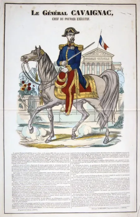 Framed Print : Le General Cavaignac 28 Juin 1848, France. Colour Lithograph. Private collection Framed Print : Le General Cavaignac 28 Juin 1848, France. Colour Lithograph. Private collection