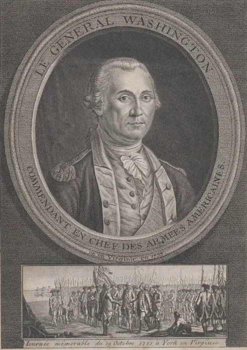 Framed Print : Le General Washington, Commendant en Chef des Armees Americaines Framed Print : Le General Washington, Commendant en Chef des Armees Americaines