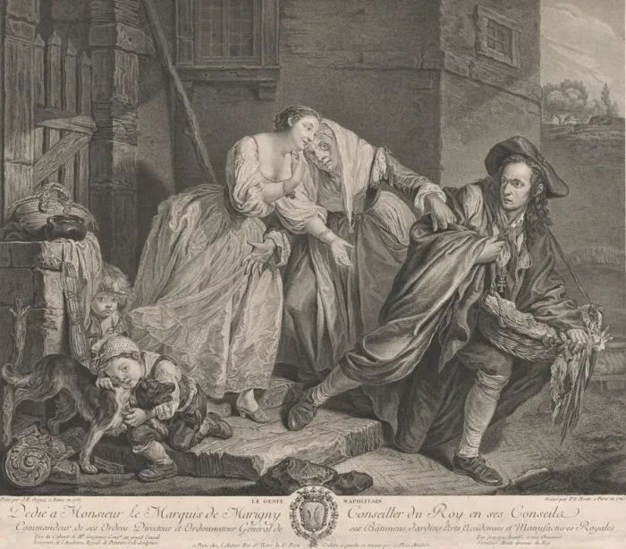 Framed Print : Le Geste Napolitain, 1763. Creator: Pierre Etienne Moitte Framed Print : Le Geste Napolitain, 1763. Creator: Pierre Etienne Moitte