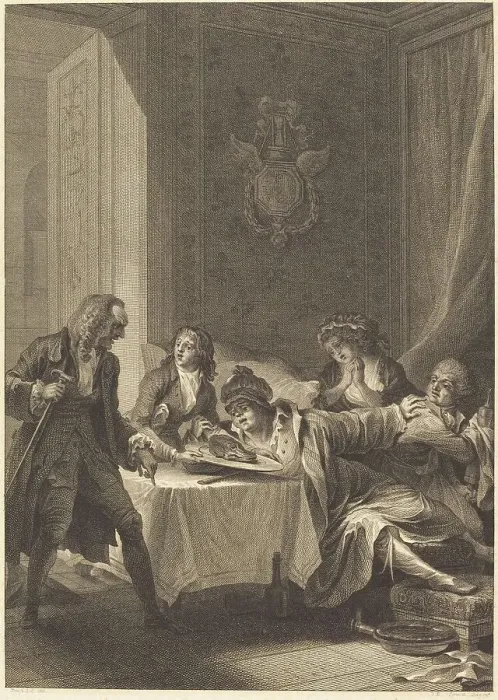 Framed Print : Le glouton, 1794. Creator: Jean Baptiste Blaise Simonet Framed Print : Le glouton, 1794. Creator: Jean Baptiste Blaise Simonet