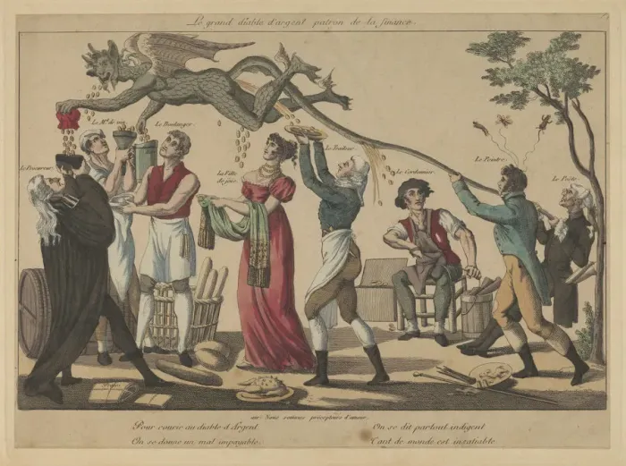Framed Print : Le grand Diable d argent, patron de la finance, Early 19th cen Artist: Anonymous Framed Print : Le grand Diable d argent, patron de la finance, Early 19th cen Artist: Anonymous
