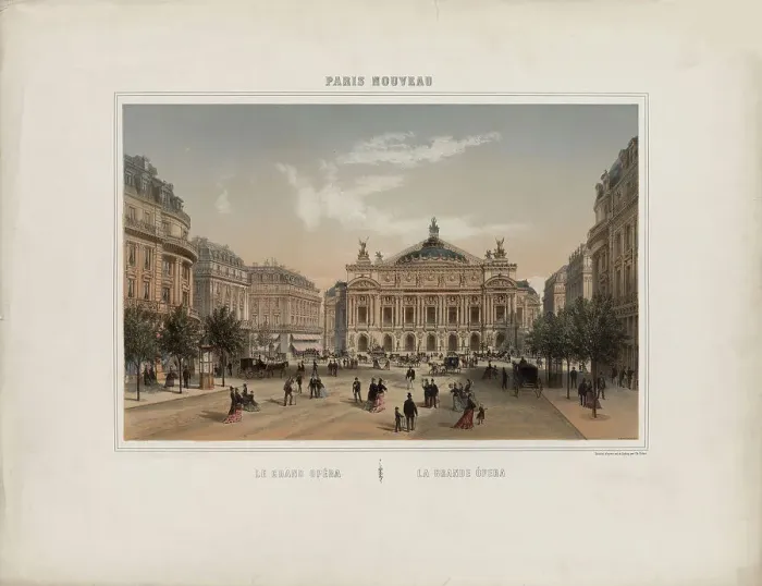Framed Print : Le grand Opéra. Creator: Fichot, Michel Charles (1817-1903) Framed Print : Le grand Opéra. Creator: Fichot, Michel Charles (1817-1903)