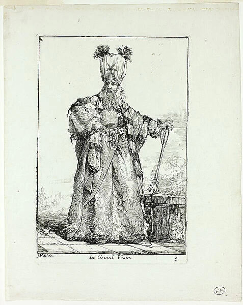 Le Grand Vizir, plate five from Caravanne du Sultan à la Mecque, 1748. Creator: Joseph-Marie Vien the Elder