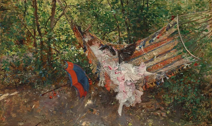 Framed Print : Le Hamac, 1873. Creator: Boldini, Giovanni (1842-1931) Framed Print : Le Hamac, 1873. Creator: Boldini, Giovanni (1842-1931)