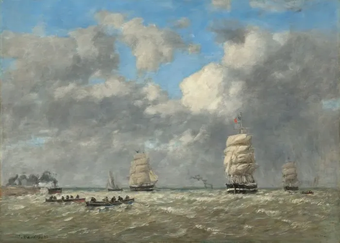 Framed Print : Le Havre, 1883. Creator: Eugene Louis Boudin Framed Print : Le Havre, 1883. Creator: Eugene Louis Boudin