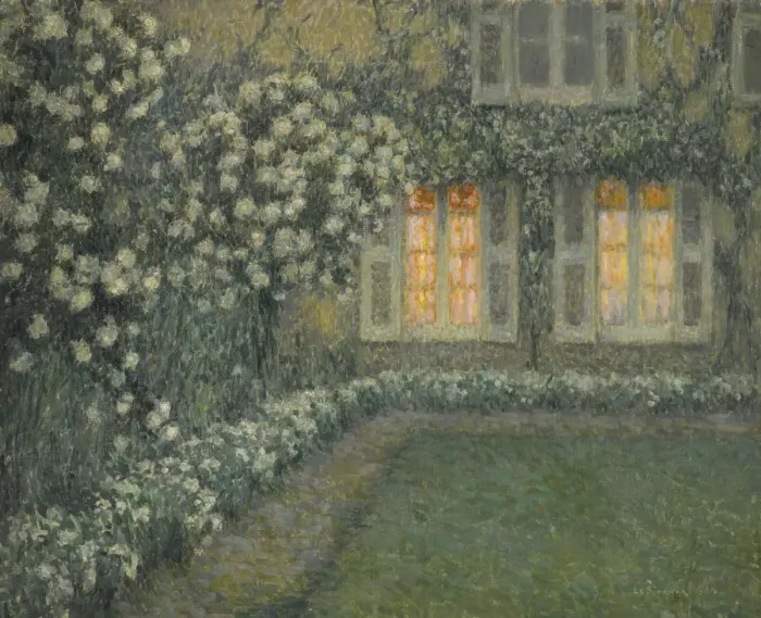 Framed Print : Le jardin blanc au crepuscule ( The white garden at dusk) Framed Print : Le jardin blanc au crepuscule ( The white garden at dusk)
