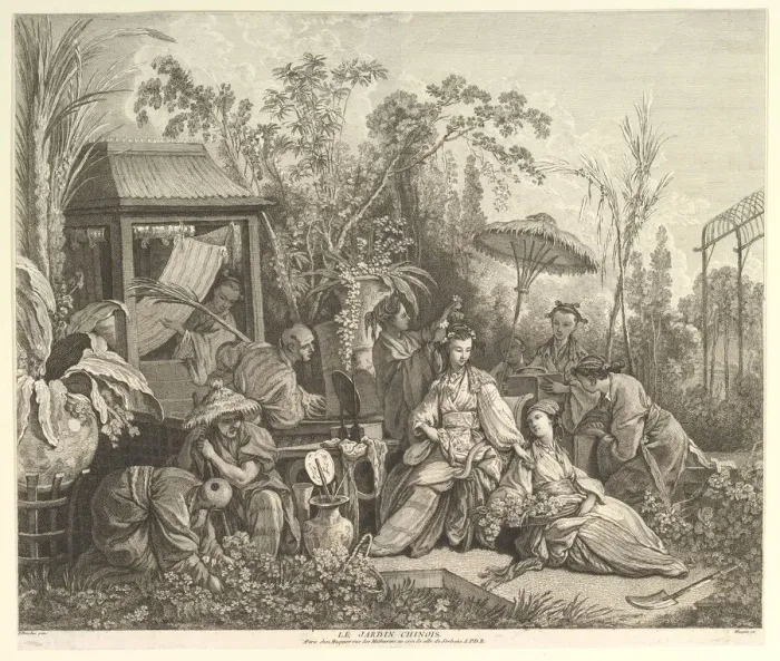 Framed Print : Le Jardin Chinoise (The Chinese Garden), from Chinoiseries, after 1743 Framed Print : Le Jardin Chinoise (The Chinese Garden), from Chinoiseries, after 1743
