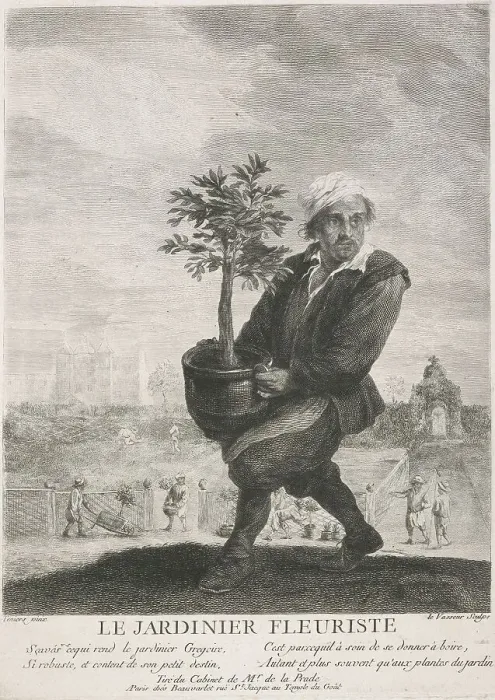 Framed Print : Le Jardinier Fleuriste (The gardener), 1749-1797. Creator: Jean-Charles Levasseur Framed Print : Le Jardinier Fleuriste (The gardener), 1749-1797. Creator: Jean-Charles Levasseur