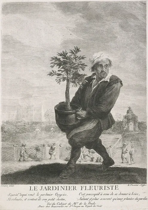 Framed Print : Le Jardinier Fleuriste (The gardener), 1749-1797. Creator: Jean-Charles Levasseur Framed Print : Le Jardinier Fleuriste (The gardener), 1749-1797. Creator: Jean-Charles Levasseur