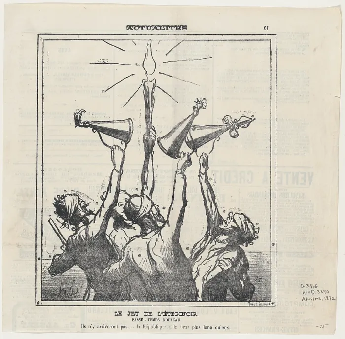 Framed Print : Le Jeu de l'Eteginoir [sic l'eteignoir], 1872. Creator: Honore Daumier. Le Jeu de l'Eteginoir [sic l'eteignoir], 1872. Creator: Honore Daumier