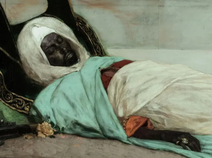 Framed Print : Le jour des funérailles - Scène du Maroc, 1889. Creator: Jean Joseph Benjamin Constant Framed Print : Le jour des funérailles - Scène du Maroc, 1889. Creator: Jean Joseph Benjamin Constant