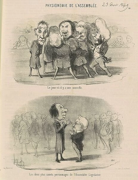 Le jour ou il y a une nouvelle, 19th century. Creator: Honore Daumier