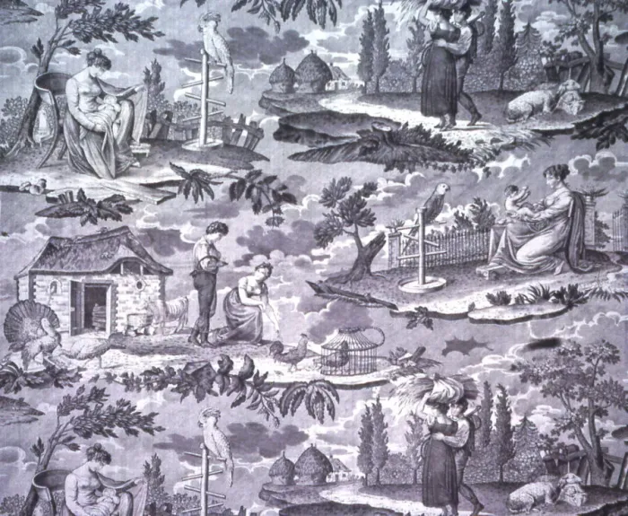 Framed Print : Le Kakatoes (The Cockatoo) (Furnishing Fabric), Nantes, c. 1815 Framed Print : Le Kakatoes (The Cockatoo) (Furnishing Fabric), Nantes, c. 1815