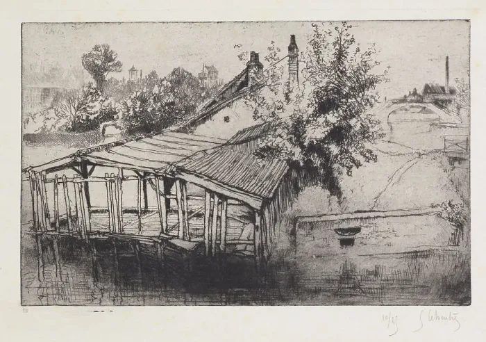 Framed Print : Le lavoir abandonné (environs de Troyes). The abandoned wash-house (near Troyes), 1903. Creator: Gustave Leheutre Framed Print : Le lavoir abandonné (environs de Troyes). The abandoned wash-house (near Troyes), 1903. Creator: Gustave Leheutre