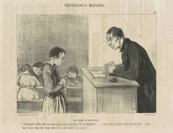 Framed Print : Le leçon d'histoire, 19th century. Creator: Honore Daumier Framed Print : Le leçon d'histoire, 19th century. Creator: Honore Daumier