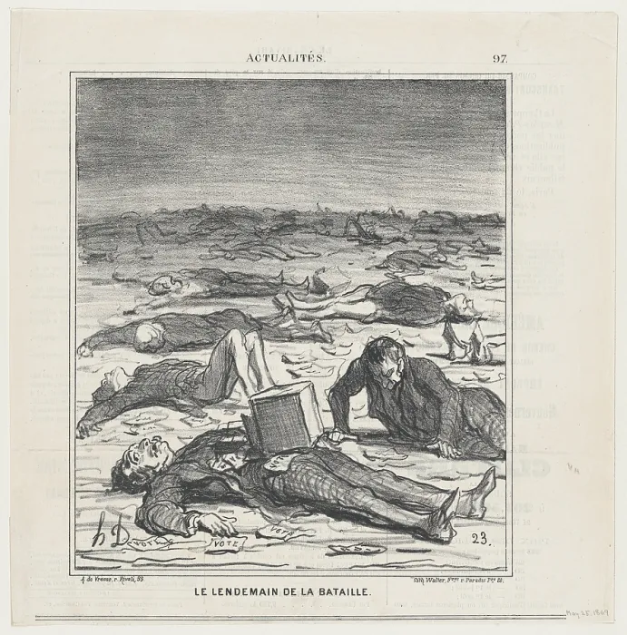 Framed Print : Le lendemain de la bataille, 1869. Creator: Honore Daumier Framed Print : Le lendemain de la bataille, 1869. Creator: Honore Daumier