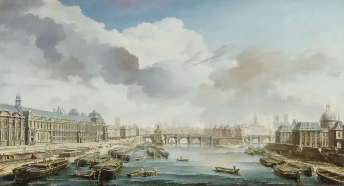 Framed Print : Le Louvre, le Pont-Neuf et le College des Quatre-Nations, 1755 Framed Print : Le Louvre, le Pont-Neuf et le College des Quatre-Nations, 1755