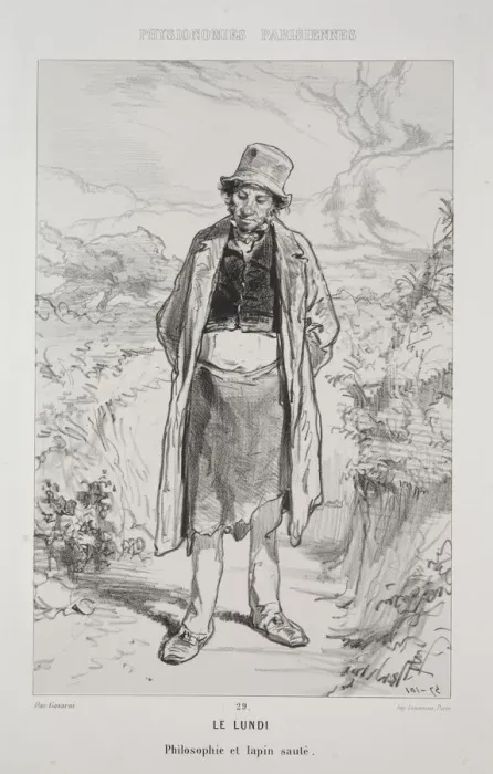 Framed Print : Le Lundi. Creator: Paul Gavarni (French, 1804-1866) Framed Print : Le Lundi. Creator: Paul Gavarni (French, 1804-1866)