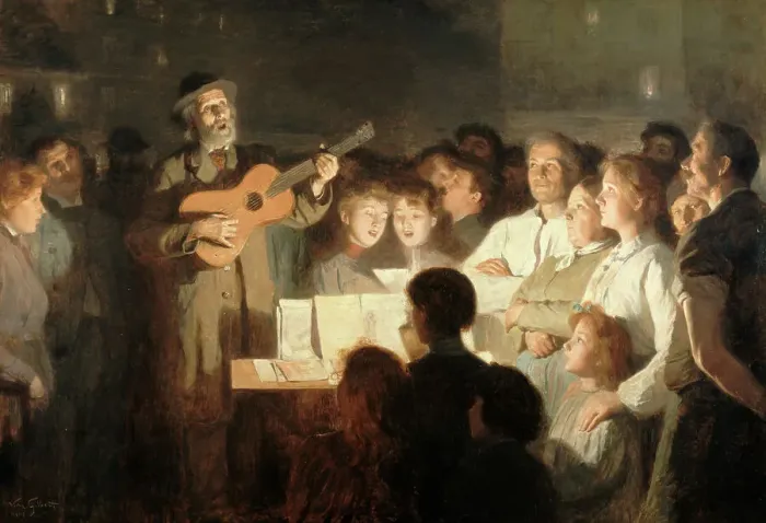 Framed Print : Le marchand de chansons, 1903. Creator: Victor Gabriel Gilbert Framed Print : Le marchand de chansons, 1903. Creator: Victor Gabriel Gilbert