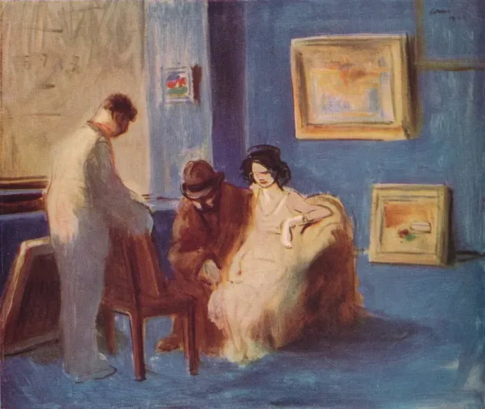 Framed Print : Le Marchand de Tableaux, c1927. Artist: Jean Louis Forain Framed Print : Le Marchand de Tableaux, c1927. Artist: Jean Louis Forain