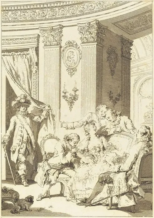 Framed Print : Le mari confesseur. Creator: Jean Baptiste Tilliard Framed Print : Le mari confesseur. Creator: Jean Baptiste Tilliard