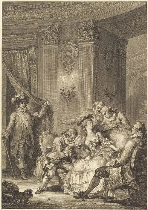 Framed Print : Le mari confesseur. Creator: Jean Baptiste Tilliard Framed Print : Le mari confesseur. Creator: Jean Baptiste Tilliard