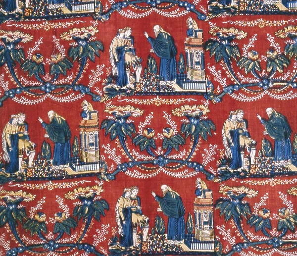 Le Mariage (Furnishing Fabric), Bolbec, c. 1810. Creator: Unknown