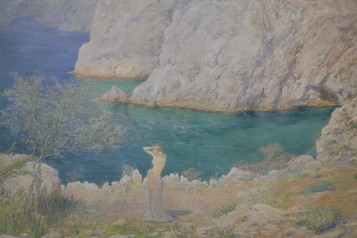 Framed Print : Le Matin (Calanque de Porquerolles), 1894. Creator: Auburtin, Jean Francis (1866-1930) Framed Print : Le Matin (Calanque de Porquerolles), 1894. Creator: Auburtin, Jean Francis (1866-1930)