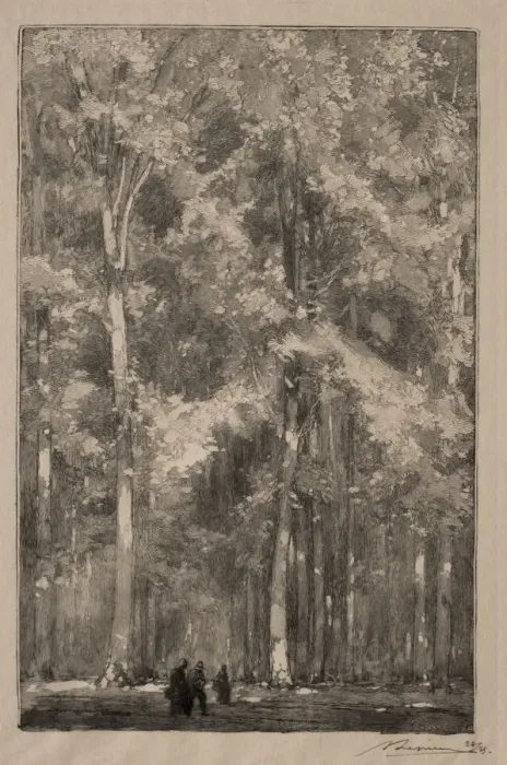 Framed Print : Le Matin, carrefour des Forts Marlotte, 1889. Creator: Auguste Louis Lepere (French Framed Print : Le Matin, carrefour des Forts Marlotte, 1889. Creator: Auguste Louis Lepere (French