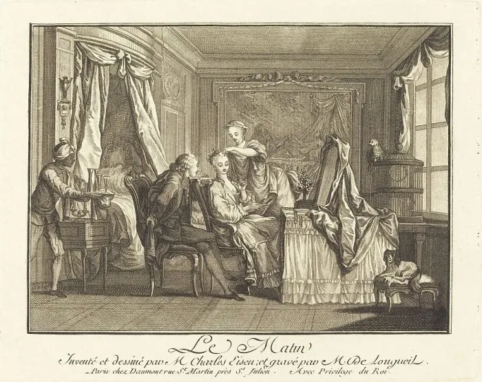 Framed Print : Le matin. Creators: Joseph de Longueil, Charles Eisen Framed Print : Le matin. Creators: Joseph de Longueil, Charles Eisen