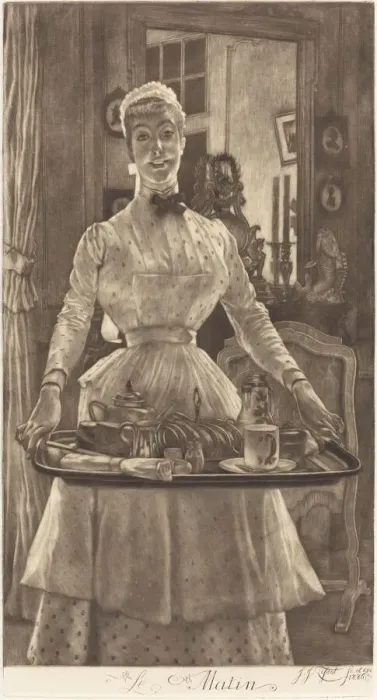 Framed Print : Le Matin (Morning), 1886. Creator: James Tissot Framed Print : Le Matin (Morning), 1886. Creator: James Tissot