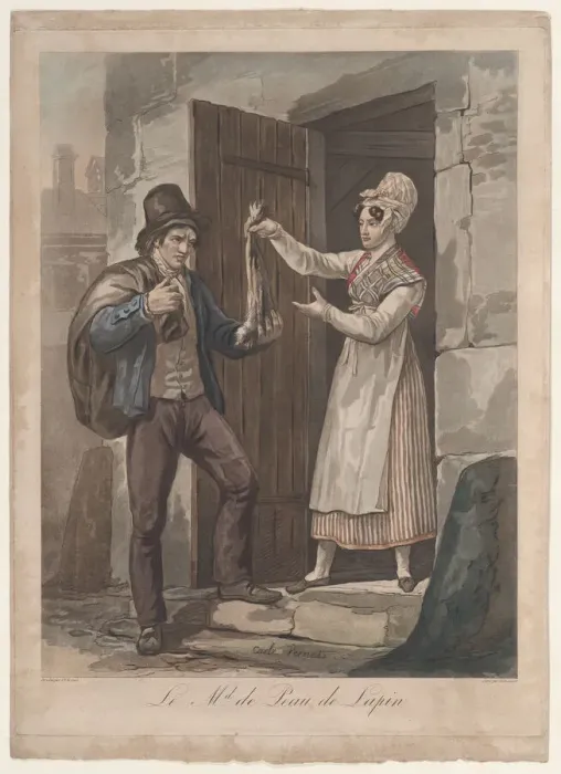 Framed Print : Le Md. de Peau de Lapin, 1775-1832. Creator: Philibert Louis Debucourt Framed Print : Le Md. de Peau de Lapin, 1775-1832. Creator: Philibert Louis Debucourt