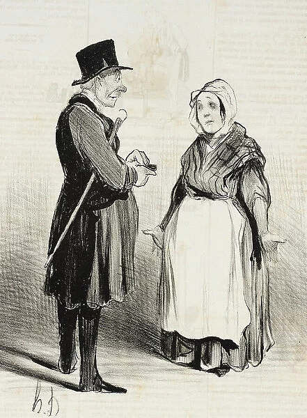 Le Médecin et la garde malade, 1840. Creator: Honore Daumier
