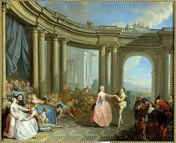 Le menuet, 18th century. Creators: Sebastien Leclerc, Jean-Baptiste Pater