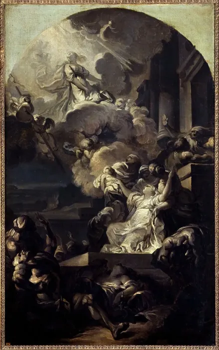 Framed Print : Le Miracle des Ardents, c1767. Creator: Gabriel François Doyen Framed Print : Le Miracle des Ardents, c1767. Creator: Gabriel François Doyen