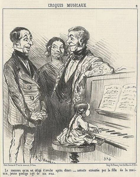Le morceau qu'on obligé d'avalier... 19th century. Creator: Honore Daumier