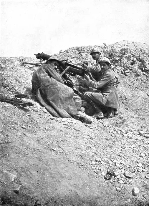 Framed Print : At Le Mort Homme; German machine guns turned against the enemy, 1917. Creator: Unknown Framed Print : At Le Mort Homme; German machine guns turned against the enemy, 1917. Creator: Unknown